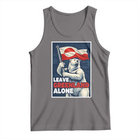 Leave Greenland Alone Vintage Poster Graphic Tank Top Retro Polar Bear Waving Flag Patriot