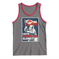 Leave Greenland Alone Vintage Poster Graphic Tank Top Retro Polar Bear Waving Flag Patriot