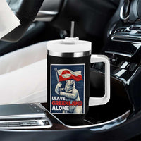 Leave Greenland Alone Vintage Poster Graphic Tumbler With Handle Retro Polar Bear Waving Flag Patriot
