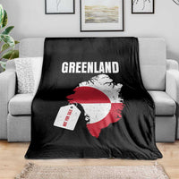 Greenland Not For Sale Patriotic Throw Blanket Grunge Flag and Price Tag Protest