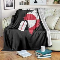 Greenland Not For Sale Patriotic Throw Blanket Grunge Flag and Price Tag Protest