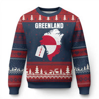 Greenland Not For Sale Patriotic Ugly Christmas Sweater Grunge Flag and Price Tag Protest