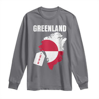 Greenland Not For Sale Patriotic Long Sleeve Shirt Grunge Flag and Price Tag Protest