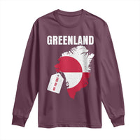Greenland Not For Sale Patriotic Long Sleeve Shirt Grunge Flag and Price Tag Protest