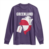 Greenland Not For Sale Patriotic Long Sleeve Shirt Grunge Flag and Price Tag Protest