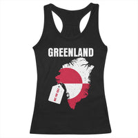 Greenland Not For Sale Patriotic Racerback Tank Top Grunge Flag and Price Tag Protest