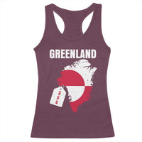 Greenland Not For Sale Patriotic Racerback Tank Top Grunge Flag and Price Tag Protest