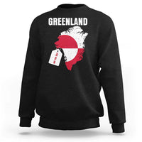 Greenland Not For Sale Patriotic Sweatshirt Grunge Flag and Price Tag Protest