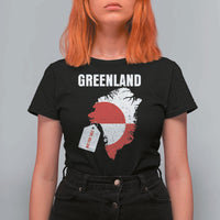Greenland Not For Sale Patriotic T Shirt For Women Grunge Flag and Price Tag Protest