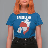 Greenland Not For Sale Patriotic T Shirt For Women Grunge Flag and Price Tag Protest