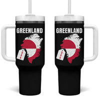 Greenland Not For Sale Patriotic Tumbler With Handle Grunge Flag and Price Tag Protest