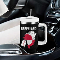 Greenland Not For Sale Patriotic Tumbler With Handle Grunge Flag and Price Tag Protest