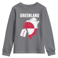 Greenland Not For Sale Patriotic Youth Sweatshirt Grunge Flag and Price Tag Protest