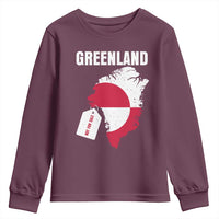 Greenland Not For Sale Patriotic Youth Sweatshirt Grunge Flag and Price Tag Protest