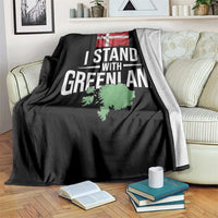 Denmark I Stand With Greenland Throw Blanket Danish Flag and Map Unity Support Protest