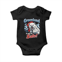 Greenland Is Not For Sale Protest Baby Onesie Aggressive Polar Bear with Middle Finger Graphic