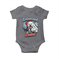 Greenland Is Not For Sale Protest Baby Onesie Aggressive Polar Bear with Middle Finger Graphic