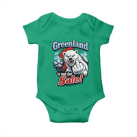 Greenland Is Not For Sale Protest Baby Onesie Aggressive Polar Bear with Middle Finger Graphic