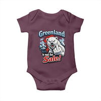 Greenland Is Not For Sale Protest Baby Onesie Aggressive Polar Bear with Middle Finger Graphic