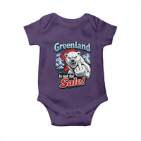 Greenland Is Not For Sale Protest Baby Onesie Aggressive Polar Bear with Middle Finger Graphic