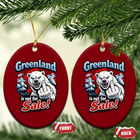 Greenland Is Not For Sale Protest Ceramic Ornament Aggressive Polar Bear with Middle Finger Graphic