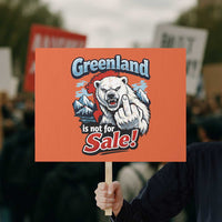 Greenland Is Not For Sale Protest Protest Sign Aggressive Polar Bear with Middle Finger Graphic