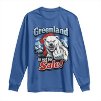 Greenland Is Not For Sale Protest Long Sleeve Shirt Aggressive Polar Bear with Middle Finger Graphic