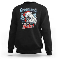 Greenland Is Not For Sale Protest Sweatshirt Aggressive Polar Bear with Middle Finger Graphic