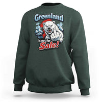 Greenland Is Not For Sale Protest Sweatshirt Aggressive Polar Bear with Middle Finger Graphic