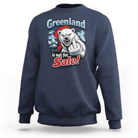 Greenland Is Not For Sale Protest Sweatshirt Aggressive Polar Bear with Middle Finger Graphic