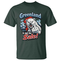 Greenland Is Not For Sale Protest T Shirt Aggressive Polar Bear with Middle Finger Graphic