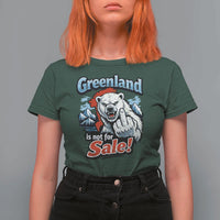 Greenland Is Not For Sale Protest T Shirt For Women Aggressive Polar Bear with Middle Finger Graphic