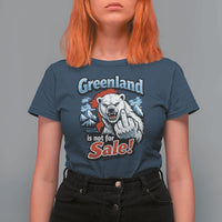 Greenland Is Not For Sale Protest T Shirt For Women Aggressive Polar Bear with Middle Finger Graphic