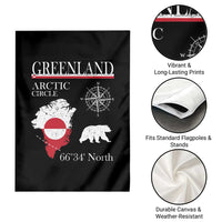 Greenland Arctic Circle Garden Flag Map Compass and Polar Bear Adventure