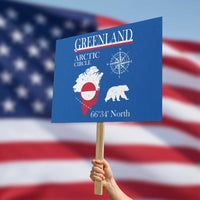 Greenland Arctic Circle Protest Sign Map Compass and Polar Bear Adventure
