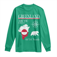 Greenland Arctic Circle Long Sleeve Shirt Map Compass and Polar Bear Adventure