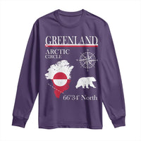 Greenland Arctic Circle Long Sleeve Shirt Map Compass and Polar Bear Adventure