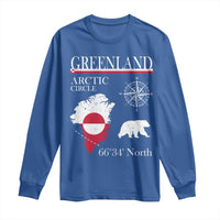 Greenland Arctic Circle Long Sleeve Shirt Map Compass and Polar Bear Adventure