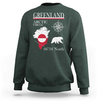 Greenland Arctic Circle Sweatshirt Map Compass and Polar Bear Adventure