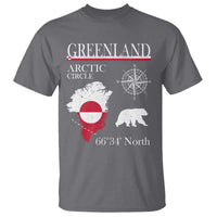Greenland Arctic Circle T Shirt Map Compass and Polar Bear Adventure