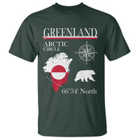Greenland Arctic Circle T Shirt Map Compass and Polar Bear Adventure