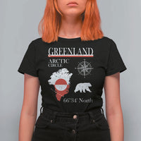 Greenland Arctic Circle T Shirt For Women Map Compass and Polar Bear Adventure