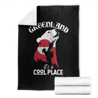 Polar Bear Greenland Flag Graphic Throw Blanket It's a Cool Place Arctic Circle