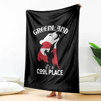 Polar Bear Greenland Flag Graphic Throw Blanket It's a Cool Place Arctic Circle
