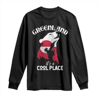 Polar Bear Greenland Flag Graphic Long Sleeve Shirt It's a Cool Place Arctic Circle