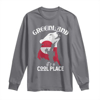 Polar Bear Greenland Flag Graphic Long Sleeve Shirt It's a Cool Place Arctic Circle