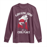 Polar Bear Greenland Flag Graphic Long Sleeve Shirt It's a Cool Place Arctic Circle