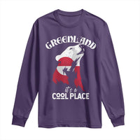 Polar Bear Greenland Flag Graphic Long Sleeve Shirt It's a Cool Place Arctic Circle