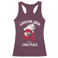 Polar Bear Greenland Flag Graphic Racerback Tank Top It's a Cool Place Arctic Circle