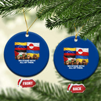 We Stand With Venezuela Greenland Ukraine Palestine Ceramic Ornament Solidarity Fists Flags Global Support